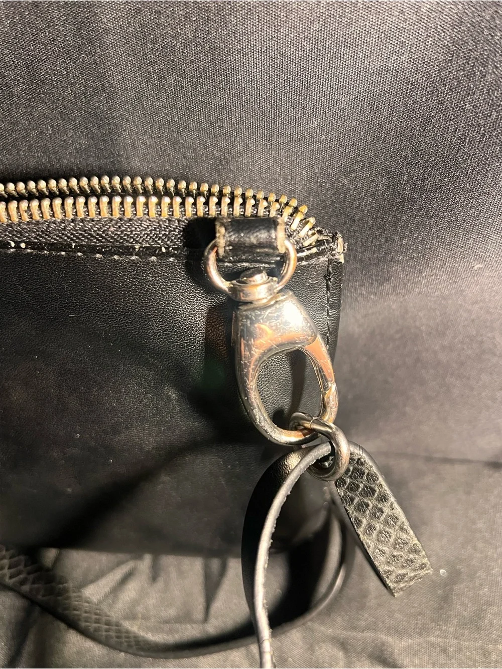 Harley-Davidson Black Snakeskin-Accent Messenger Bag